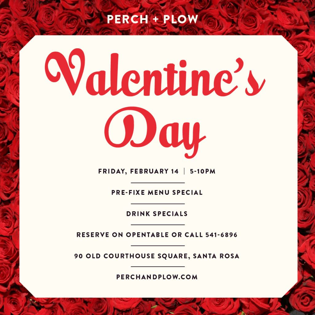 valentine's day graphic for perch and plow dinner event