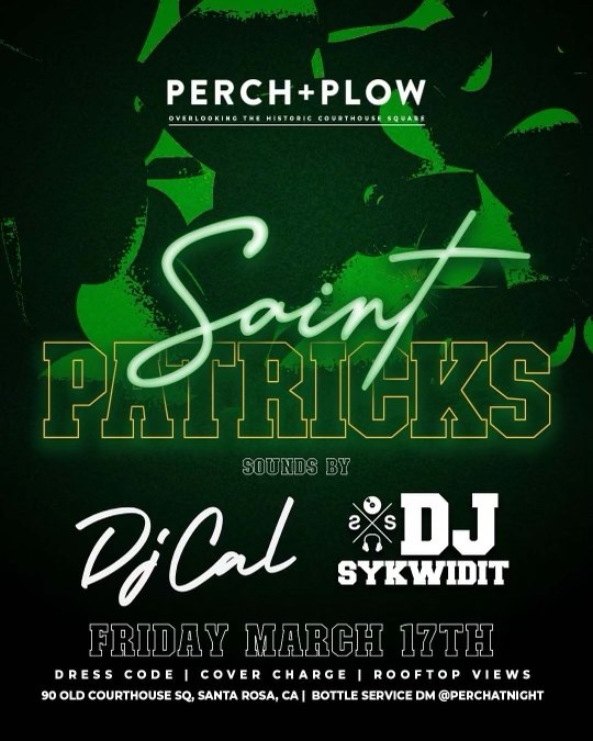 Perch + Plow St. Patrick's Day 2023 Party Flyer on Friday, March 17th