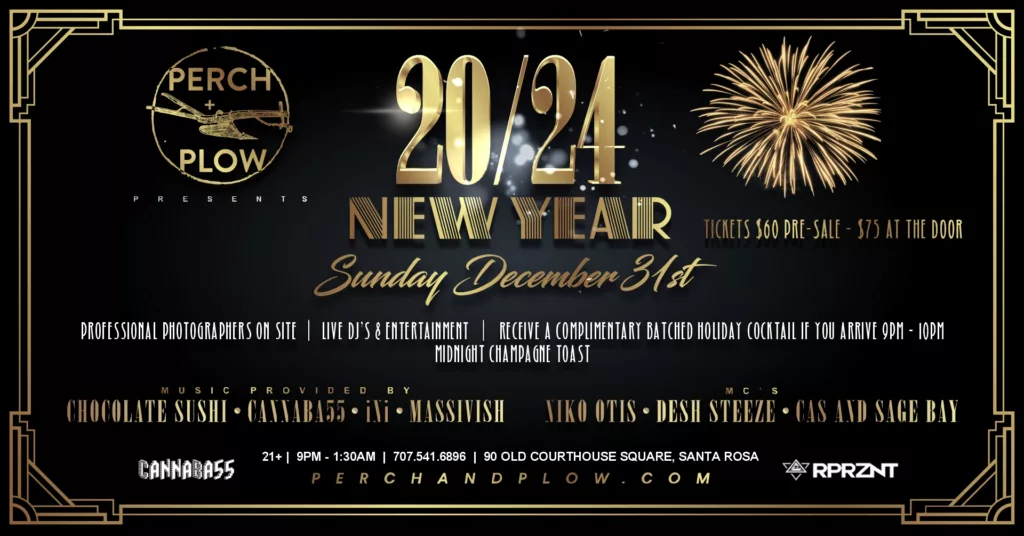 New Year's Eve party at Perch + Plow in downtown Santa Rosa, CA.